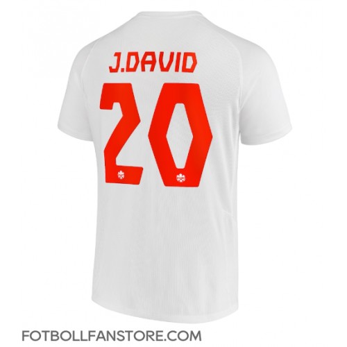 Kanada Jonathan David #20 Borta matchtröja VM 2022 Kortärmad Billigt